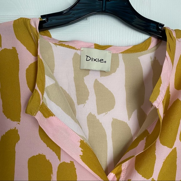 CONTRASTING PEBBLE PRINT SHIRT BLOUSE BY DIXIE - Picture 3 of 9
